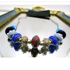 New multicolor silver beaded necklace